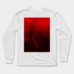 Red and Black Abstract Painting Long Sleeve T-Shirt